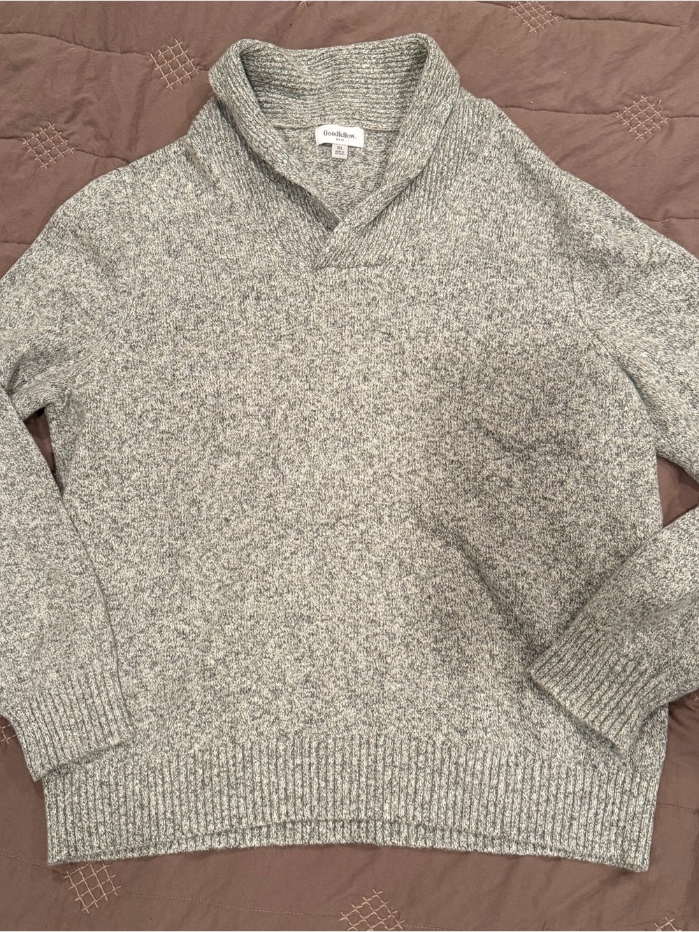 Goodfellow & Co Men’s Gray Heather Shawl Collar Sweater